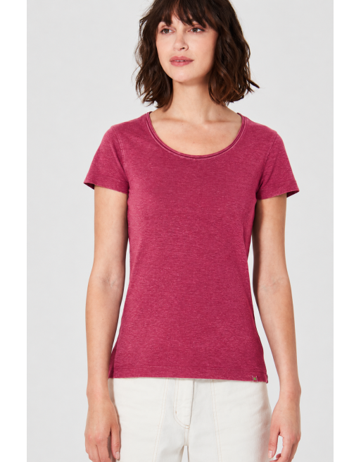 Luftiges T-Shirt Hanf/Biobaumwolle Normal Fit - sangria [96250a8db229e737854a52448fba9219]