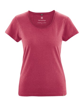 Luftiges T-Shirt Hanf/Biobaumwolle Normal Fit - sangria [78d69e2a9cb0195caba9ec703c4c625c]