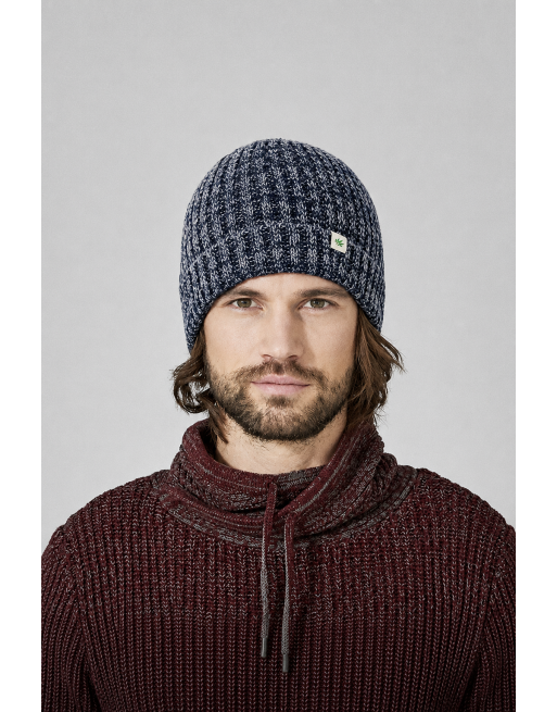 Seemanns-Strickmütze aus recycled Hanf/Biobaumwolle - navy-grey [5271d802e675a44bc5a4d79d552ae568]