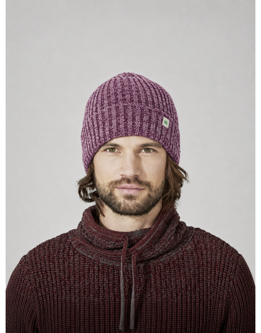 Seemanns-Strickmütze aus recycled Hanf/Biobaumwolle - purple-grey [45ff9e83e07590338ac2f757da09c528]