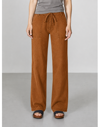 Luftige 100% Hanf Sommerhose Damen - almond [6b6e316ff977e64e7e18c6b3e453c2b8]