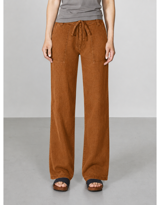 Luftige 100% Hanf Sommerhose Damen - almond [6b6e316ff977e64e7e18c6b3e453c2b8]