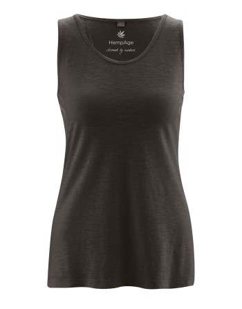 Lockeres Tank-Top Hanf/Biobaumwolle Damen Casual Fit - black [38eb1f2ef51eecc498cfef04be680bc0]