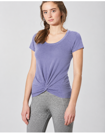 Yoga T-Shirt Knotendetail Hanf/Biobaumwolle Slim Fit - lavender [62186654d4b9c0aa87e6fa09f664d31c]