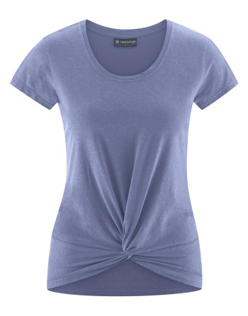 Yoga T-Shirt Knotendetail Hanf/Biobaumwolle Slim Fit - lavender [0639a270cf55c14fb137f1aa195135ca]