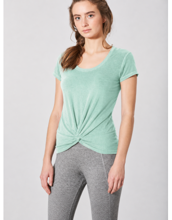 Yoga T-Shirt Knotendetail Hanf/Biobaumwolle Slim Fit - sage [69e58c68917c1fab4e726b5a67254ef3]
