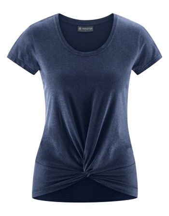 Yoga T-Shirt Knotendetail Hanf/Biobaumwolle Slim Fit - navy [0416641a1bfd3cddee6cd51f05c8bb15]