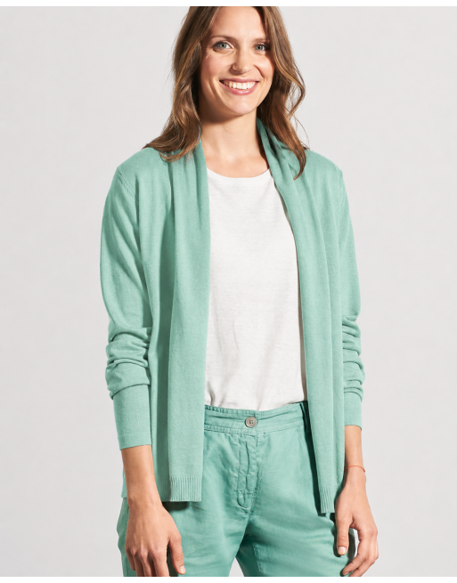 Leichte Strickjacke Hanf/Biobaumwolle Damen Normal Fit - menta [a921a3285cbec08c05f4dad40f22bd7e]