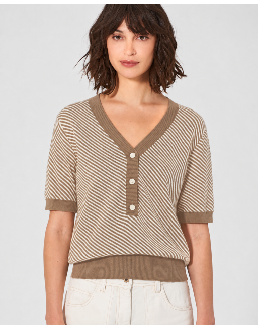 Modischer Halbarmpullover Hanf/Biobaumwolle Damen Normal Fit - grit [ad3e6c6486226898aebdb44f1a2a4b31]