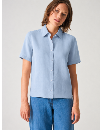 Kurzarmbluse aus reinem 100% Hanf Normal Fit - smoke [b44bb9e6483ac91ab9e3ee6daf2304dc]
