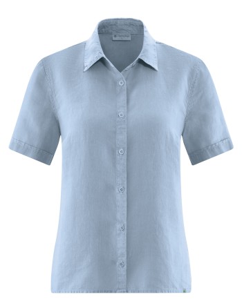 Kurzarmbluse aus reinem 100% Hanf Normal Fit - smoke [98c943ade404491c13844779d00c1354]