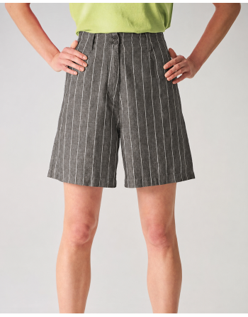 Gestreifte Damenhose aus Hanf/Biobaumwolle - asphalt [56d2b031253523494b8f75c4bcf579b9]