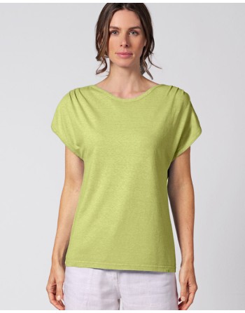 T-shirt mit U-Boot Ausschnitt Hanf/Biobaumwolle Normal Fit - bamboo [3f8a0a9695e18400343694421f32e51c]