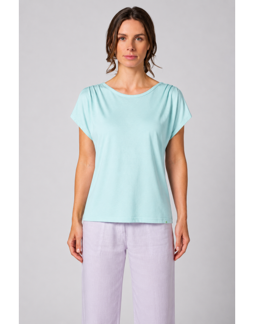 T-shirt mit U-Boot Ausschnitt Hanf/Biobaumwolle Normal Fit - lake [6c696349ae7ae77ed36528dd6ebdc2fe]