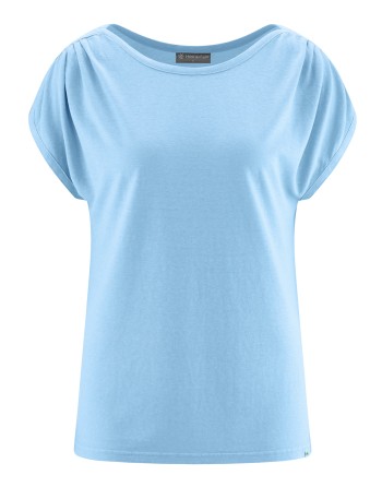 T-shirt mit U-Boot Ausschnitt Hanf/Biobaumwolle Normal Fit - glacier [4d491997e81301e3bc4b92b3b198effd]