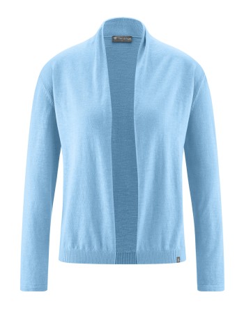Strickjacke mit Schalkragen Hanf/Biobaumwolle Normal Fit - glacier [31874f36446ea3e696bd5aa220568c5b]