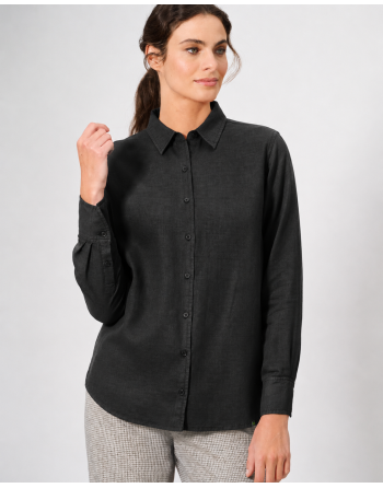 Elegante Bluse Hanf/Biobaumwolle Casual fit - black [a01c6840bf1674aff7abdbbd84146ef4]