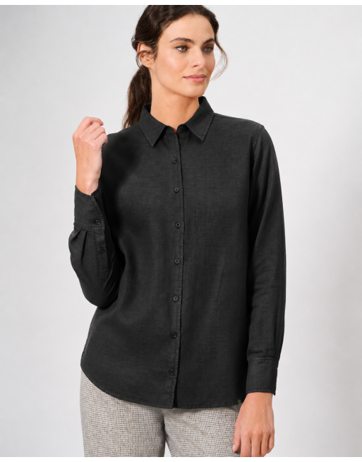 Elegante Bluse Hanf/Biobaumwolle Casual fit - black [a01c6840bf1674aff7abdbbd84146ef4]