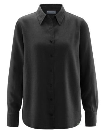 Elegante Bluse Hanf/Biobaumwolle Casual fit - black [b477eb0de6221a592bf53a4144c1e7f6]