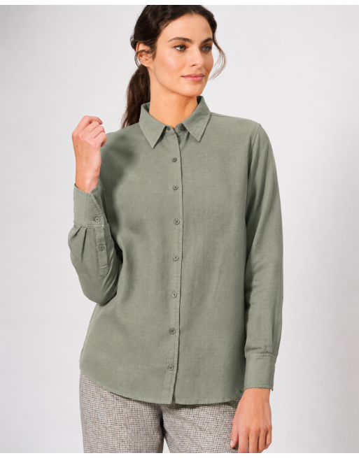 Elegante Bluse Hanf/Biobaumwolle Casual fit - thyme [c2a78820e15d5d11e3da26102cbf9b25]