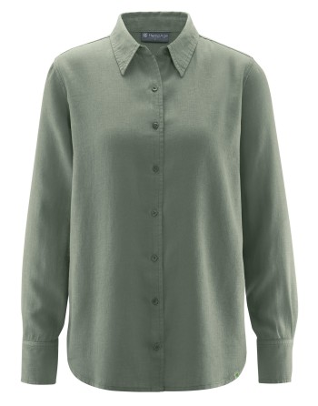 Elegante Bluse Hanf/Biobaumwolle Casual fit - thyme [4c88d9e8c1c88655e38f0a95195f2113]