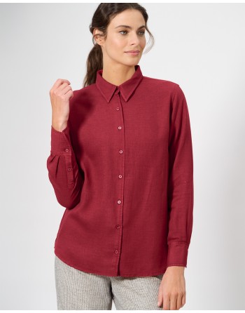 Elegante Bluse Hanf/Biobaumwolle Casual fit - ruby [877051ebc7b53448f1fcc1f3a834cf73]