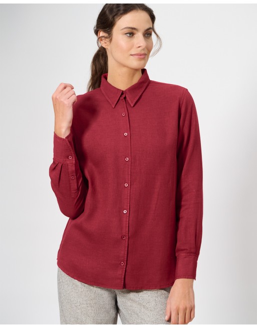 Elegante Bluse Hanf/Biobaumwolle Casual fit - ruby [877051ebc7b53448f1fcc1f3a834cf73]
