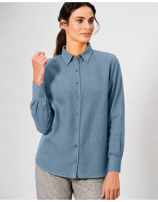 Elegante Bluse Hanf/Biobaumwolle Casual fit - dove [a20d5821d8cf19b21926d3ccf0919264]