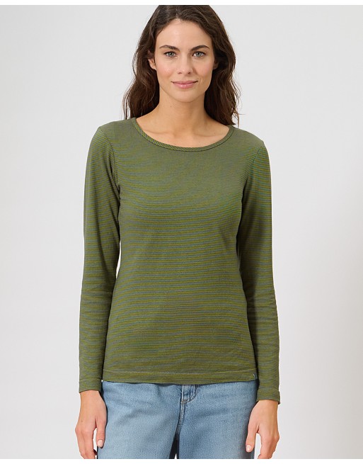 Gestreiftes Damen Langarmshirt aus Hanf/Biobaumwolle Normal Fit - dove [6f83c8d1edc393580f509cb21a0c7d1e]