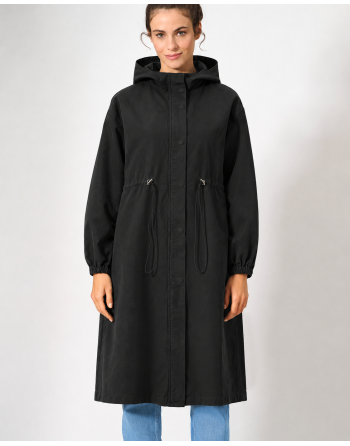 Damen Kapuzenmantel aus Hanf/Bio-Baumwolle Casual Fit - black [88fbd22f85ba1de3c2e6f6e2367e58ce]