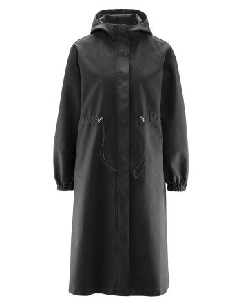 Damen Kapuzenmantel aus Hanf/Bio-Baumwolle Casual Fit - black [4749a9217167c7798cfdc250d2ff18a8]