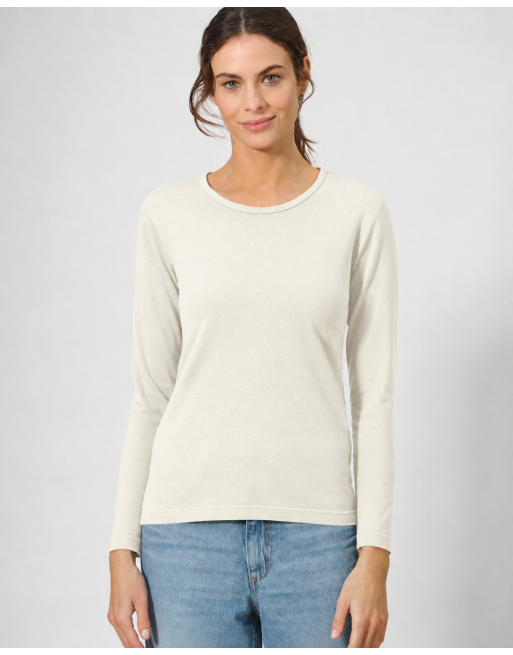Basic Langarmshirt Damen Hanf/Biobaumwolle Slim Fit - nature [dbc4a767873bab79df918fcb4af88e53]