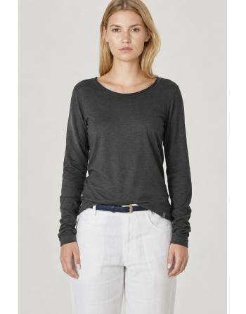 Luftiges Langarmshirt Damen Hanf/Biobaumwolle Normal Fit - black [fa063f766daa71ec570a62f47ef6047c]