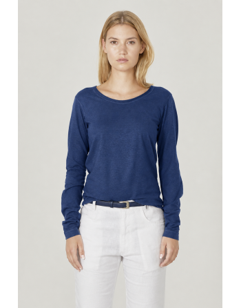 Luftiges Langarmshirt Damen Hanf/Biobaumwolle Normal Fit - night [d2c9fe5fcb01f3b4832506adc63215c6]