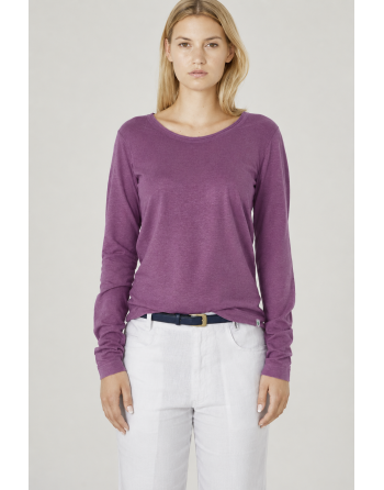 Luftiges Langarmshirt Damen Hanf/Biobaumwolle Normal Fit - purple [8ce1ac7ca734189153e283c36f6a4922]