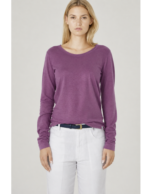 Luftiges Langarmshirt Damen Hanf/Biobaumwolle Normal Fit - purple [8ce1ac7ca734189153e283c36f6a4922]
