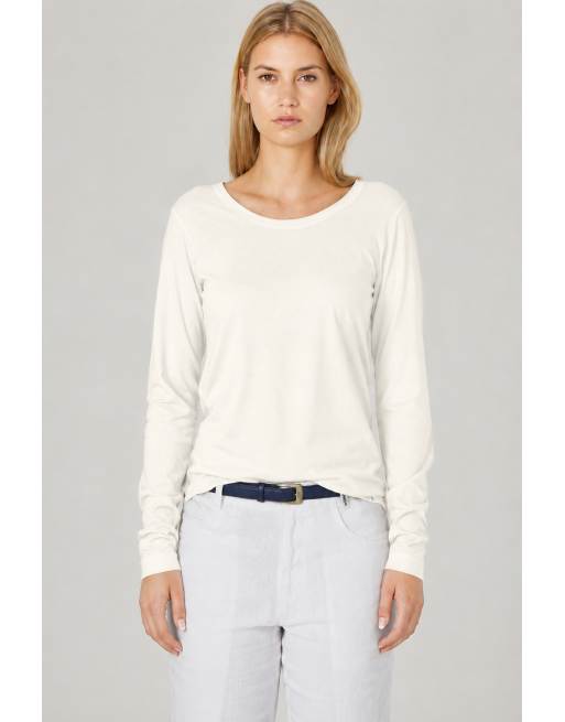 Luftiges Langarmshirt Damen Hanf/Biobaumwolle Normal Fit - offwhite [a7834b27f77f293b19f52b76ed224f3a]