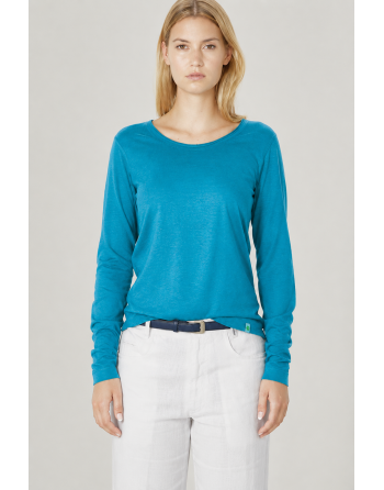 Luftiges Langarmshirt Damen Hanf/Biobaumwolle Normal Fit - lagoon [1e9a98ff17dc3e2db15d2609bf37798d]