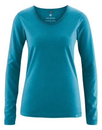 Luftiges Langarmshirt Damen Hanf/Biobaumwolle Normal Fit - lagoon [f3fbc3d5a388aa5351edc367812b1f92]