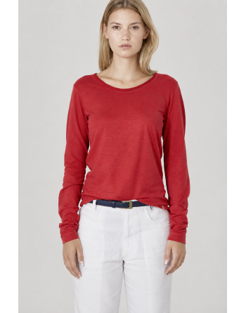 Luftiges Langarmshirt Damen Hanf/Biobaumwolle Normal Fit - ruby [e409acb6222766298e4ecfa8a32e9866]