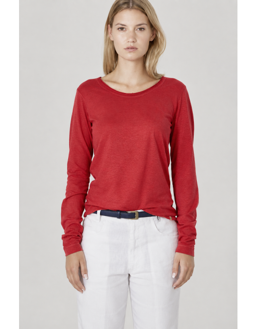 Luftiges Langarmshirt Damen Hanf/Biobaumwolle Normal Fit - ruby [e409acb6222766298e4ecfa8a32e9866]