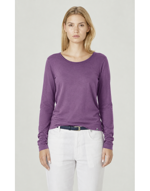 Luftiges Langarmshirt Damen Hanf/Biobaumwolle Normal Fit - amethyst [690d59832dd72108a96a5fc92fbfbb4f]