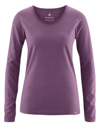 Luftiges Langarmshirt Damen Hanf/Biobaumwolle Normal Fit - amethyst [fb4001a058e790de32c6488bb96c9289]