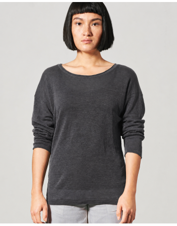 Luftiger Pullover aus 100% Hanf Damen Normal Fit - anthrazit [4517fa210bf27a43f0fc06af2e099093]