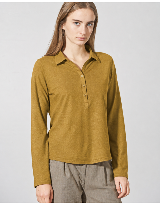 Sportliches Blusenshirt Hanf/Biobaumwolle Damen Normal Fit - peanut [188166ceaf4baa9d0ccb829eacf6637e]