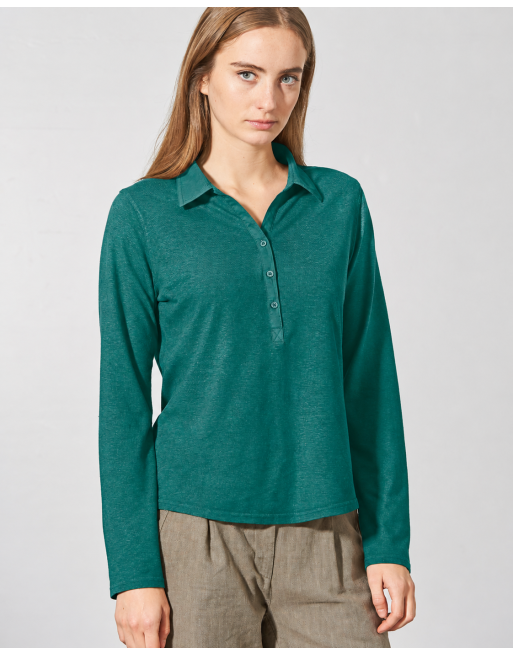 Sportliches Blusenshirt Hanf/Biobaumwolle Damen Normal Fit - jungle [9c0554ac1bead60efa086eda7ba8ea7b]