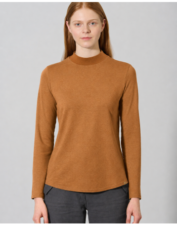 Langarmshirt mit Stehkragen Hanf/Biobaumwolle Damen Normal Fit - almond [91e5ac4430dbea0b066033df60b12aed]