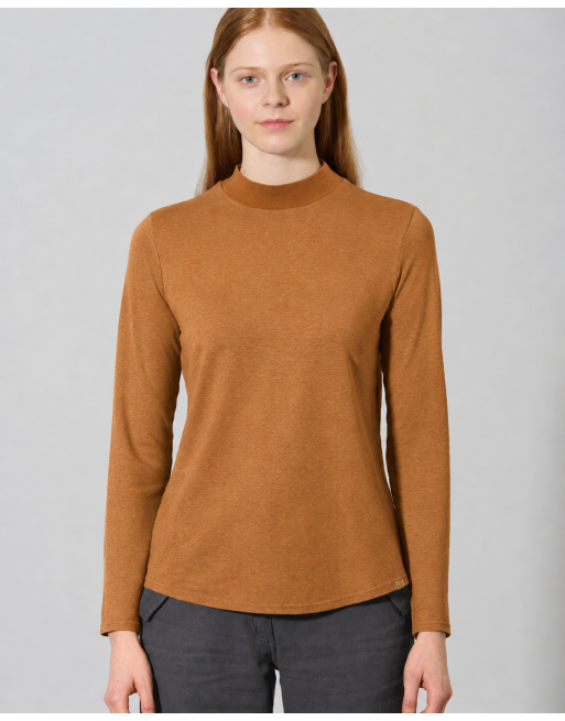 Langarmshirt mit Stehkragen Hanf/Biobaumwolle Damen Normal Fit - almond [91e5ac4430dbea0b066033df60b12aed]