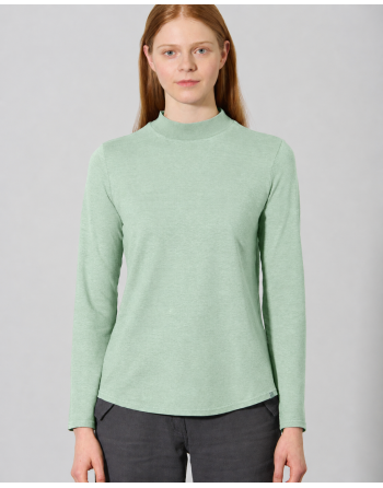 Langarmshirt mit Stehkragen Hanf/Biobaumwolle Damen Normal Fit - menta [168673a609e085822197f2abb7734ff5]