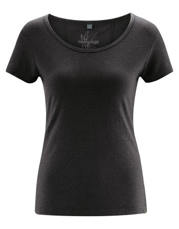 THC Exklusiv Damen T-Shirt aus Hanf & Bio-Baumwolle Normal Fit - black [95ad81a9e3639a09a25c35d0a4a608da]